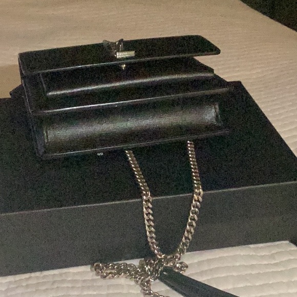 Saint Laurent Black Leather Chain Wallet - Picture 4 of 5